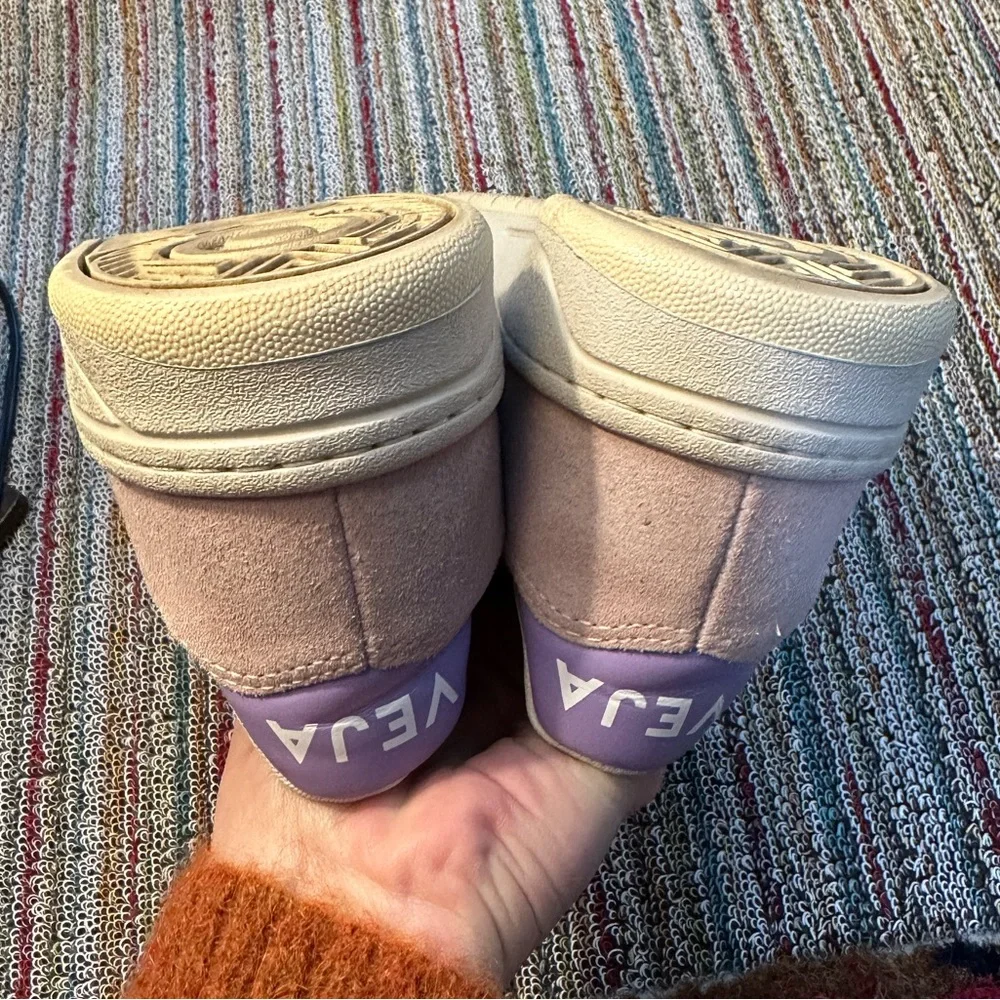 Veja EXCELLENT V-10 suede multico peach sneakers - pink/lavender/tan/butter -6 - Picture 15 of 16